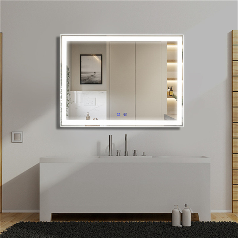 Belsőépítészet LED Megvilágított Vanity Mirror Bath Mirror Falra szerelt, vezetékes fürdőszoba tükör