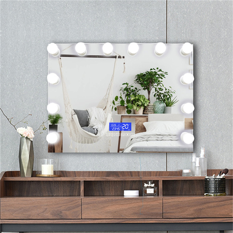 Dekorációs Szépség Vanity Touch Screen Bluetooth Mirror Wall-ra szerelt hollywoodi hiúsági tükör