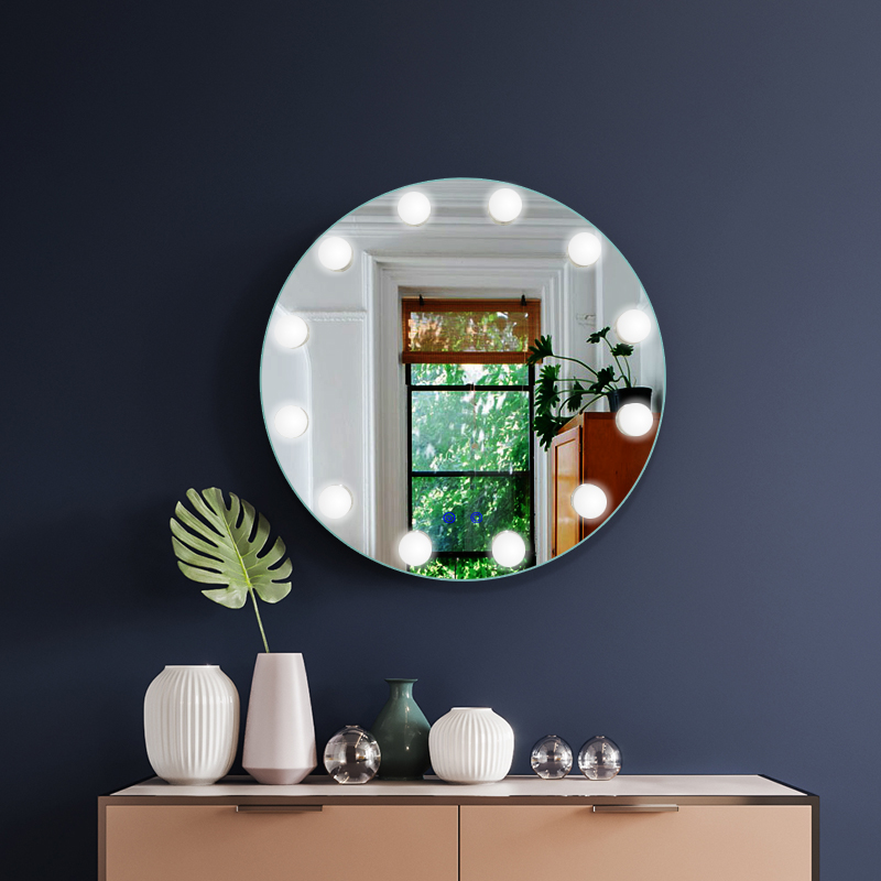 Kerek Shape Asztali Style Illumináált Tollat Hollywood Vanity Mirror