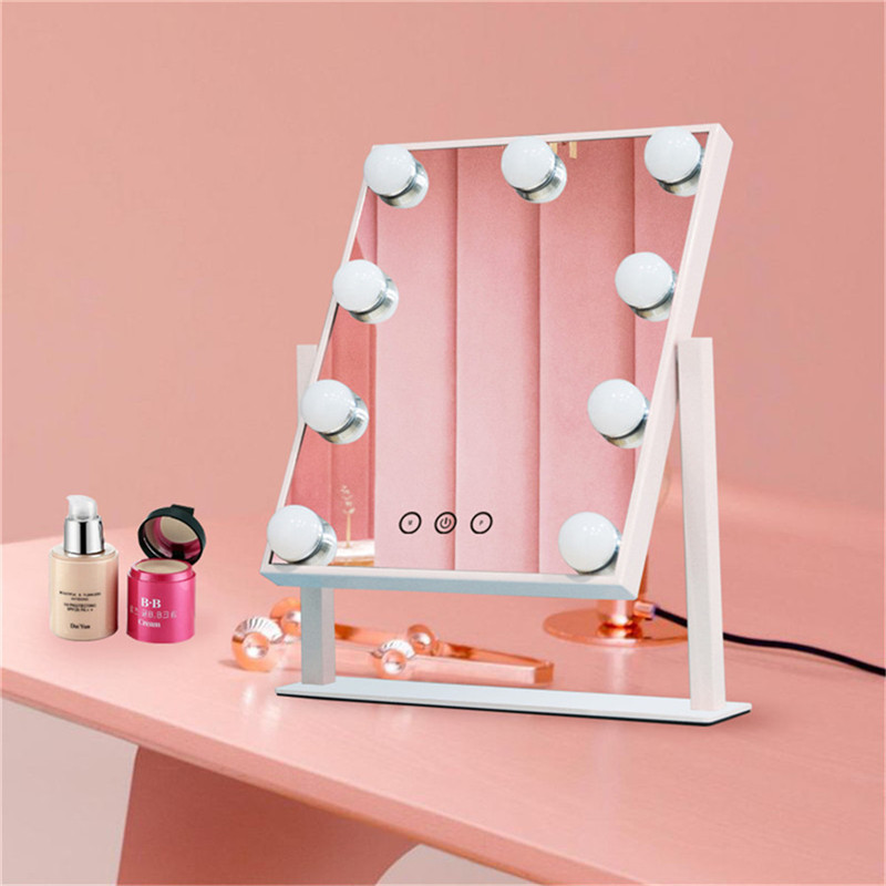 Touch Control Dimmable Brightness 360 Forgó Vanity Makeep Hollywood Mirror 12 LED Bulbs